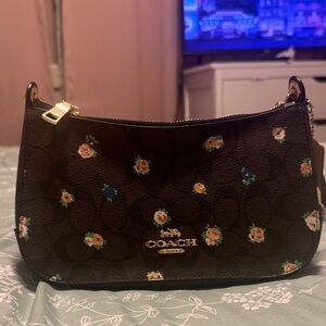 Coach Black Floral Shoulder Bag